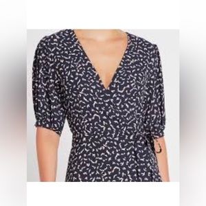 Misa Maxi Wrap Dress Navy Small